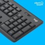 Logitech MK295 Silent, Taille réelle 100 %, Avec fil, RF sans fil, QWERTY, Graphite, Souris incluse