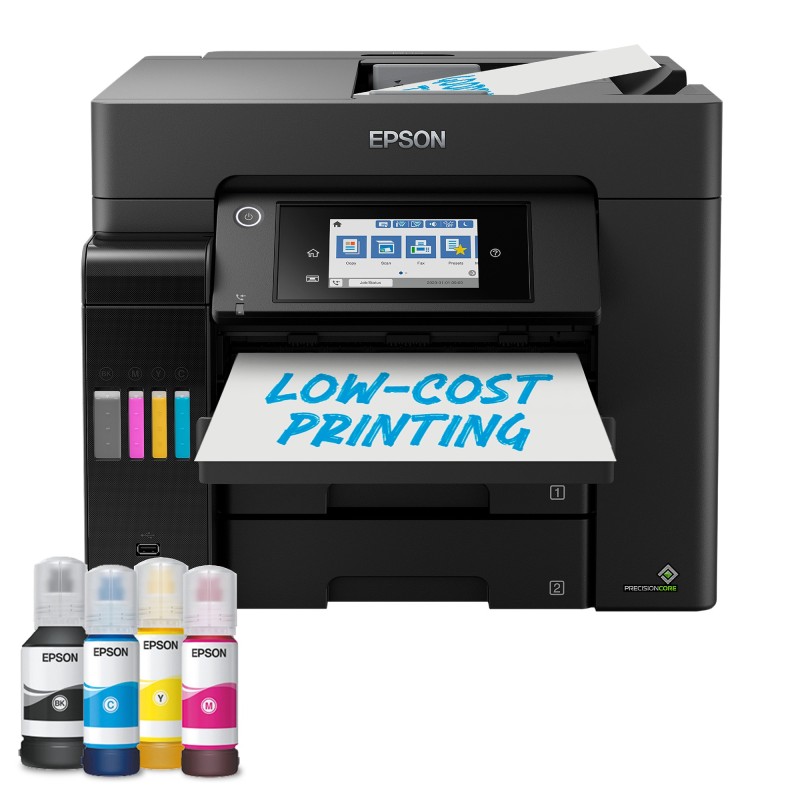 Epson EcoTank ET-5855, Jet d'encre, Impression couleur, 4800 x 2400 DPI, A4, Impression directe, Noir