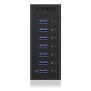 ICY BOX IB-AC618, USB 3.2 Gen 1 3.1 Gen 1 Type-B, USB 3.2 Gen 1 3.1 Gen 1 Type-A, 5000 Mbits, Noir, Aluminium, HDD, Énergie