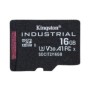 Kingston Carte 16GB microSDHC Industrielle C10 A1 pSLC + adaptateur SD, 16 Go, MicroSDHC, Classe 10, UHS-I, 100 Mos, 80 Mos