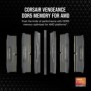 Corsair Vengeance CMK32GX5M2B6000Z38, 32 Go, 2 x 16 Go, DDR5, 288-pin DIMM, Gris