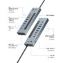 ICY BOX IB-HUB1742CR-C2PD, USB 3.2 Gen 2 3.1 Gen 2 Type-A + Type-C, USB 3.2 Gen 2 3.1 Gen 2 Type-A, USB 3.2 Gen 2 3.1 Gen 2 Type-C, MicroSD , MicroSDHC, MicroSDXC, SD, SDHC, SDXC, 10000 Mbits, Noir, Aluminium