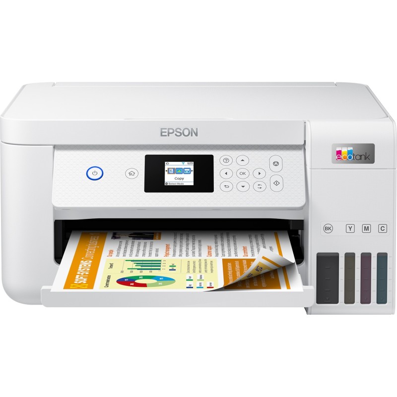 Epson EcoTank ET-2856, Jet d'encre, Impression couleur, 5760 x 1440 DPI, A4, Impression directe, Blanc