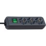 Brennenstuhl 1152300015, 1,5 m, Noir, 3 sortie CA, Noir, 225 mm, 80 mm