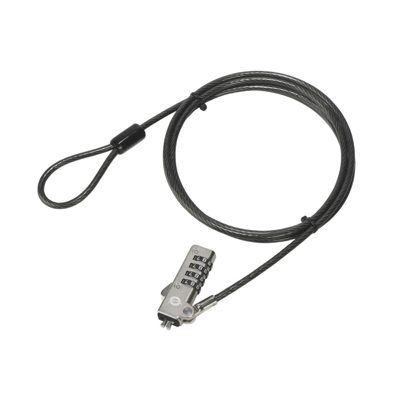 Conceptronic CUSTODIO01BW, 1,8 m, Wedge, Verrouillage à combinaison, Noir