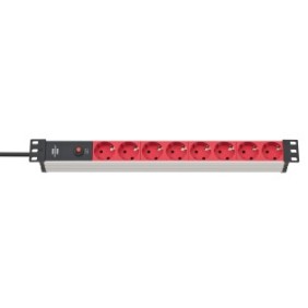 Brennenstuhl 1390007118, 2 m, Intérieure, IP20, Noir, Rouge, 8 sortie CA, 10 A