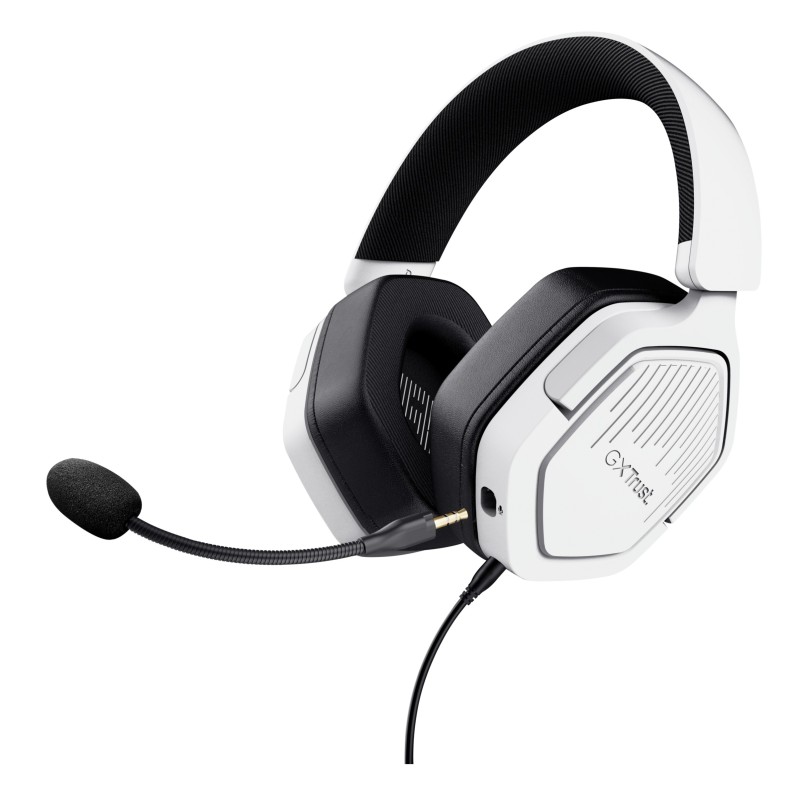 Trust GXT492W Carus, Avec fil, 20 - 20000 Hz, Gaming, 284 g, Casque, Blanc