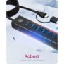 ICY BOX IB-HUB1737-C3, USB 3.2 Gen 1 3.1 Gen 1 Type-C, USB 3.2 Gen 1 3.1 Gen 1 Type-A, USB 3.2 Gen 1 3.1 Gen 1 Type-C, 5000 Mbits, Noir, Aluminium, Chine