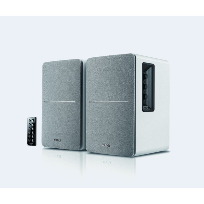 Edifier R1280DB, 2.0 canaux, Avec fil &sans fil, 42 W, 55 - 20000 Hz, Argent, Blanc