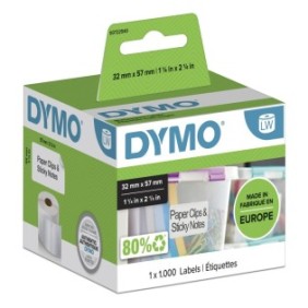 Dymo LW étiquettes autocollantes authentiques polyvalentes | 57 mm x 32 mm | rouleau de 1 000 étiquettes faciles à décoller | pour les étiqueteuses LabelWriter, Blanc, Imprimante d'étiquette adhésive, Papier, Amovible, Rectangle, LabelWriter
