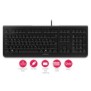 Cherry KC 1000, Taille réelle 100 %, Avec fil, USB, AZERTY, Noir
