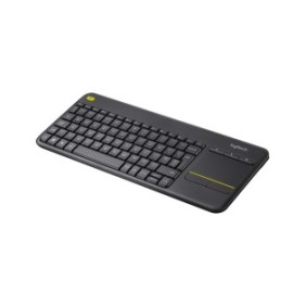 Logitech K400 Plus, Mini, Sans fil, RF sans fil, QWERTY, Noir