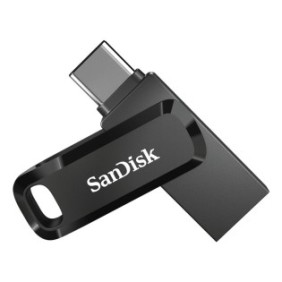 SanDisk Ultra Dual Drive Go, 64 Go, USB Type-A USB Type-C, 3.2 Gen 1 3.1 Gen 1, 150 Mos, Pivotant, Noir