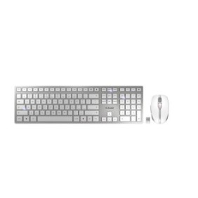Cherry DW 9100 SLIM, Sans fil, RF sans fil + Bluetooth, QWERTY, Argent, Souris incluse