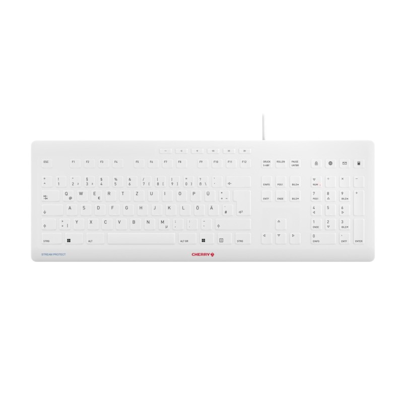 Cherry Contour Design Stream, Avec fil, USB, QWERTZ, Gris