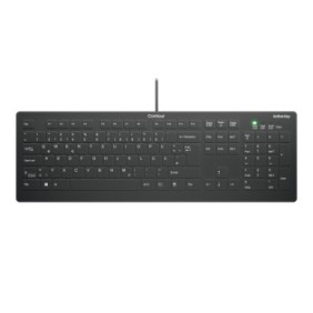 Cherry Contour Design Active Key AK-C8112, Taille réelle 100 %, Avec fil, USB, Commutateur de touche « ciseaux », QWERTZ, Noir
