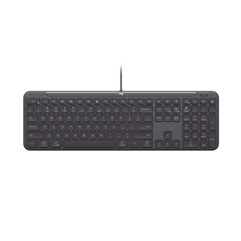 Logitech Signature Slim K620 For Business, Taille réelle 100 %, Avec fil, USB, Commutateur de touche « ciseaux », QWERTZ, Graphite