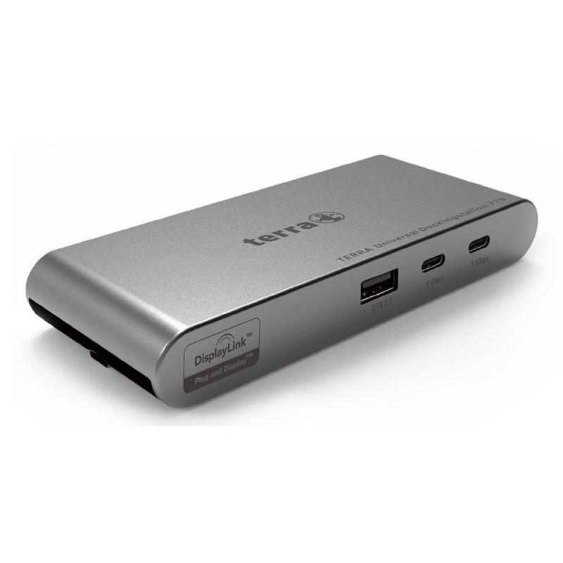 TERRA 1480459, Avec fil, USB 3.2 Gen 2 3.1 Gen 2 Type-C, 1000,10,100 Mbits, Gris clair, Gris foncé, 1920 x 1080 pixels, Universel