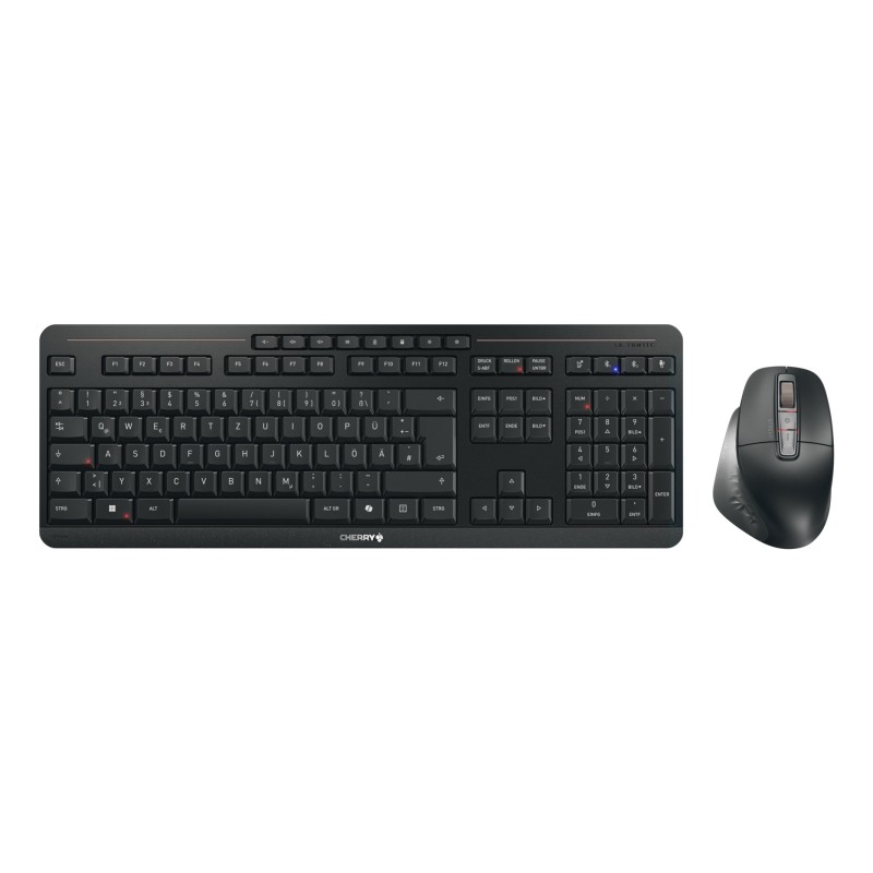 Cherry Stream desktop ultimate, Avec fil &sans fil, USB + RF Wireless + Bluetooth, Commutateur de touche « ciseaux », QWERTZ, LED, Noir