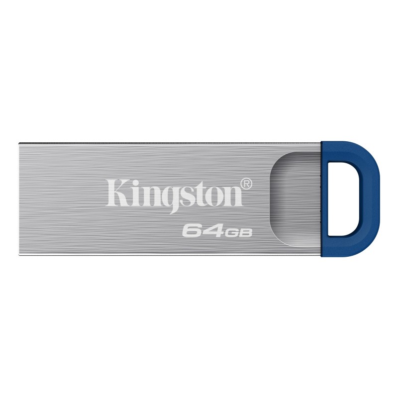 Kingston DataTraveler 64 Go Kyson USB 3.2 Gen 1 en métal, jusqu'à 220 Mos, 64 Go, USB Type-A, 3.2 Gen 1 3.1 Gen 1, 220 Mos, Sans capuchon, Acier inoxydable