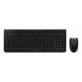 Cherry DW 3000, Taille réelle 100 %, Sans fil, RF sans fil, QWERTY, Noir, Souris incluse