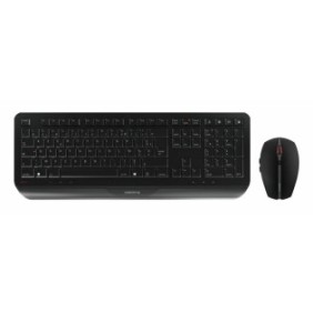Cherry GENTIX DESKTOP, Taille réelle 100 %, Sans fil, RF sans fil, AZERTY, Noir, Souris incluse