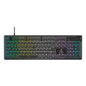 Corsair K55 CORE RGB, Avec fil, USB, Clavier mécanique, AZERTY, LED RGB, Noir