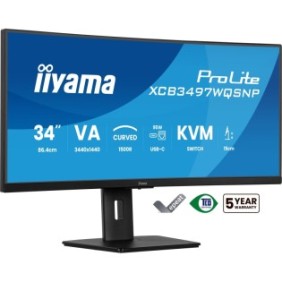 Iiyama ProLite XCB3497WQSNP-B1, 86,4 cm 34", 3440 x 1440 pixels, UltraWide Quad HD, LED, Noir
