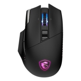 MSI S12-4301370-CLA, Droitier, Optique, RF Wireless + Bluetooth + USB Type-A, 26000 DPI, 1 ms, Noir