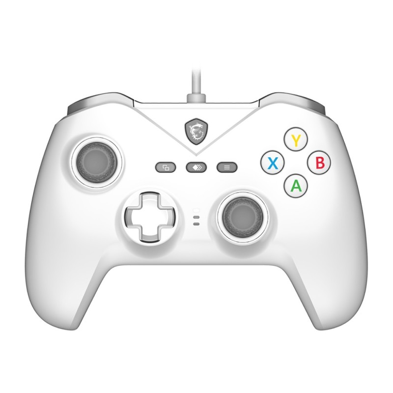 MSI FORCE GC200 WHITE, Manette de jeu, Android, PC, Touche Retour, Croix directionnelle, Touche Macro, Bouton d'allumage, Bouton Démarrer, Touche Turbo, AnalogiqueNumérique, Avec fil, USB