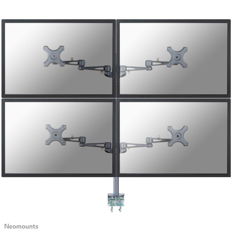 Neomounts FPMA-D935D4 Support d'écran à fixer 10-27", Pince, 6 kg, 25,4 cm 10", 68,6 cm 27", 100 x 100 mm, Argent