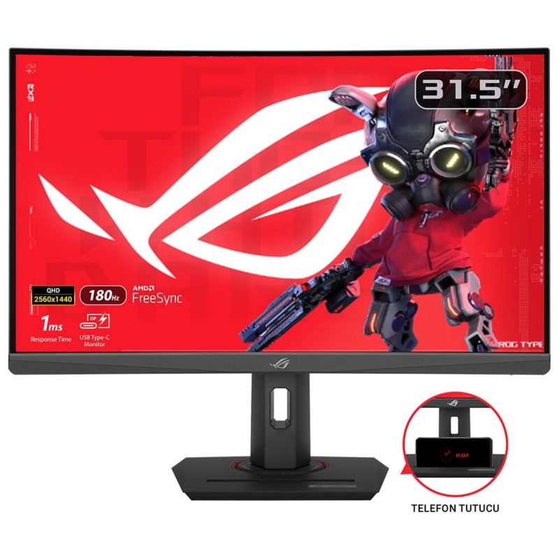 ASUS ROG Strix XG32WCS, 80 cm 31.5", 2560 x 1440 pixels, Quad HD, LED, 1 ms, Noir