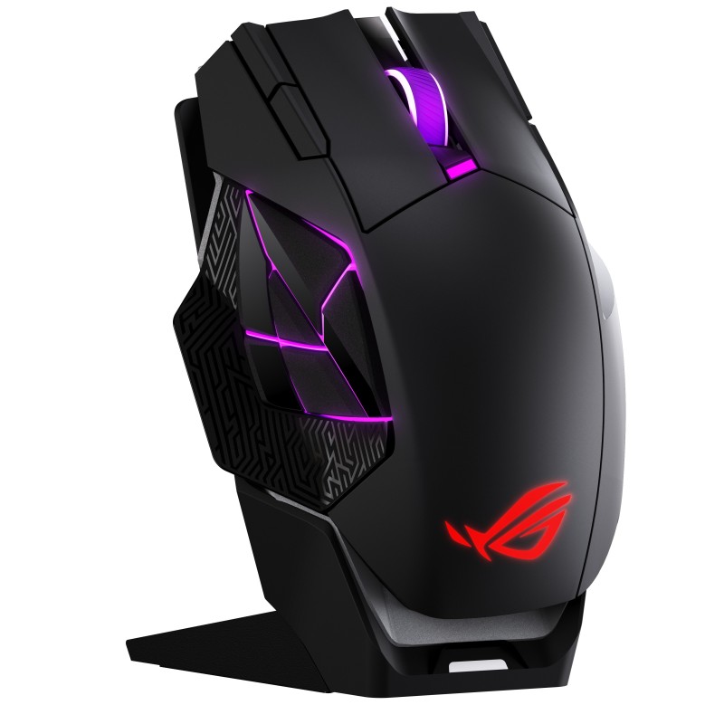 ASUS ROG Spatha X 65K, Droitier, Optique, RF Wireless + Bluetooth + USB Type-A, 65000 DPI, Noir