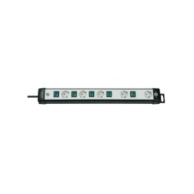 Brennenstuhl BN-1951550600, 3 m, Noir, Gris, Plastique, 5 sortie CA, Noir