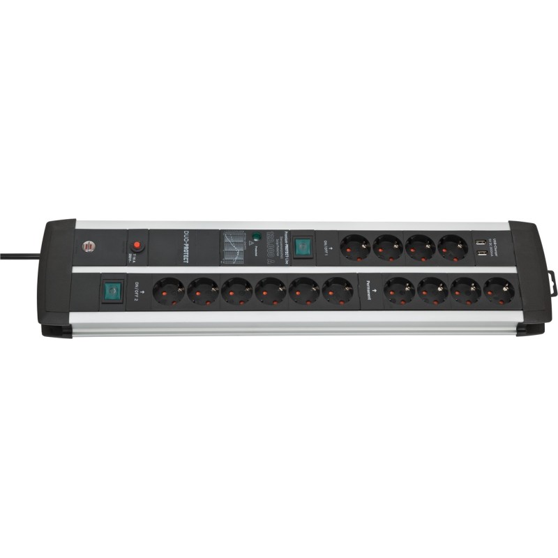 Brennenstuhl 1392000232, 3 m, Intérieure, Type E F, IP20, Noir, Argent, 14 sortie CA
