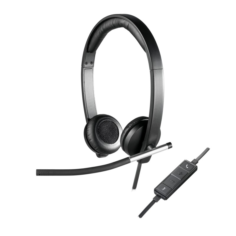 Logitech H650E, Avec fil, BureauCentre d'appels, 50 - 10000 Hz, 120 g, Casque, Noir, Argent