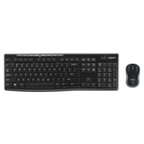 Logitech MK270, Taille réelle 100 %, Sans fil, RF sans fil, QWERTZ, Noir, Souris incluse