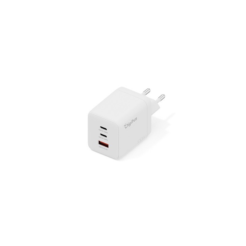 DIGITUS Chargeur USB GaN 100 W, 2 ports USB-C, 1 port USB-A, Intérieure, Secteur, Blanc