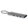 DIGITUS Station d'accueil USB-C, 8 ports, Universel, USB Type-C, Gris
