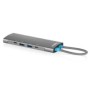 DIGITUS Station d'accueil USB-C, 8 ports, Universel, USB Type-C, Gris