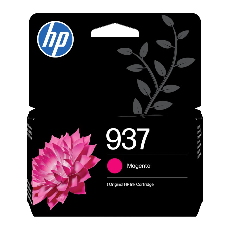 HP 937 Cartouche Encre Authentique Magenta, Rendement standard, Magenta, 1 pièce, 800 pages, Paquet unique