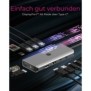 ICY BOX IB-DK4061-CPD, Avec fil, USB 3.2 Gen 1 3.1 Gen 1 Type-C, 100 W, 3,5 mm, 10,100,1000 Mbits, Gris