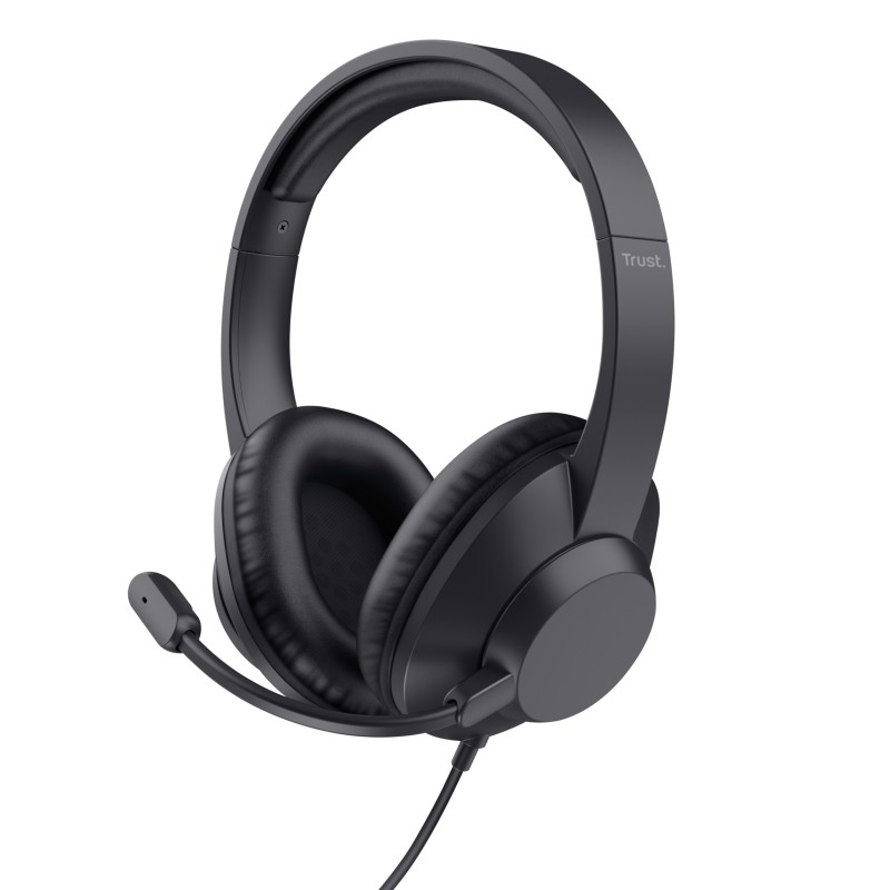 Trust Ayda Max, Avec fil, BureauCentre d'appels, 20 - 20000 Hz, 167 g, Casque, Noir