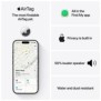 Apple AirTag, Personnel, Recherche, Argent, Blanc, Résistant à la poussière, Résistant à l’eau, Anti-éclaboussures, Plastique recyclé, CR2032