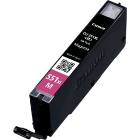 Canon Cartouche d'encre magenta à haut rendement CLI-551XL, Rendement élevé , Photo magenta, Encre à colorant, 1 pièce, 660 pages, Paquet unique