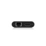 ICY BOX IB-DK4050-CPD, Avec fil, USB 3.2 Gen 1 3.1 Gen 1 Type-C, 100 W, 10,100,1000 Mbits, Anthracite, MicroSD , SD