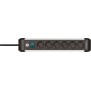 Brennenstuhl 1391030600, 3 m, Intérieure, Courbe, IP20, Noir, Argent, 6 sortie CA