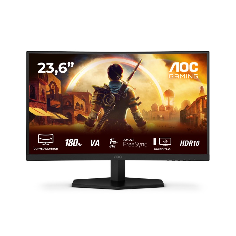 AOC G4 C24G42E, 59,9 cm 23.6", 1920 x 1080 pixels, Full HD, LED, 4 ms, Noir, Rouge