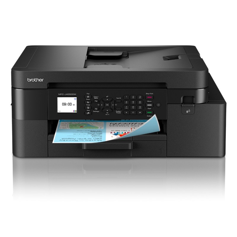 Brother MFC-J4350DW Imprimante jet d'encre multifonction 4-en-1 sans fil. Eligible au forfait EcoPro., Jet d'encre, Impression couleur, 1200 x 4800 DPI, Copie couleur, A4, Noir