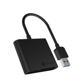 ICY BOX IB-CR301-U3, CF, MicroSD , SD, SDHC, SDXC, Noir, 5000 Mbits, 2 Go, USB 3.2 Gen 1 3.1 Gen 1, 44 mm